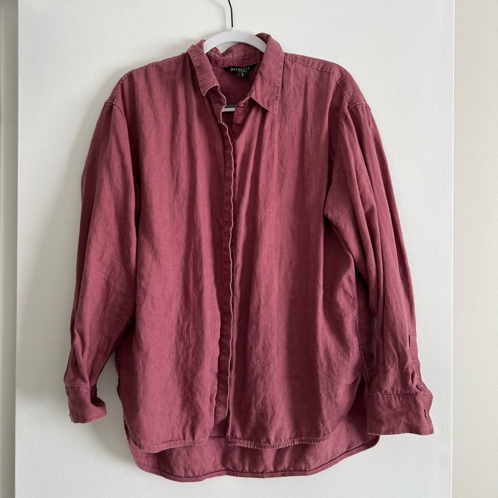 Athleta Rose-Mauve Button-Down Shirt
